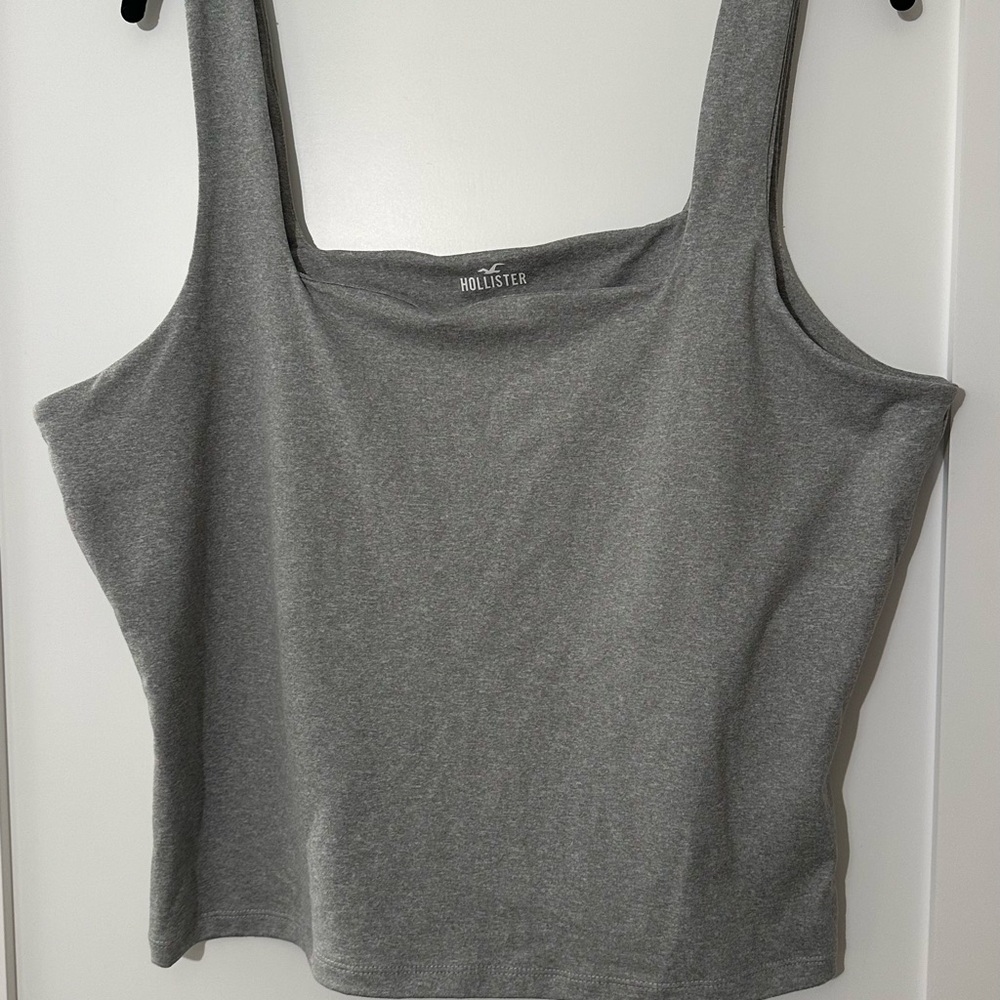 Hollister Co. Gray Square Neck Crop Tank